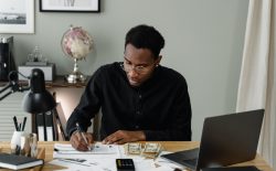 man at desk