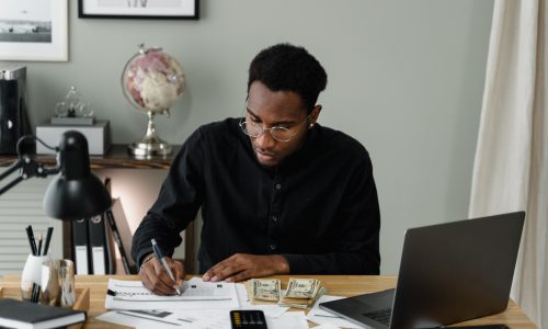 man at desk