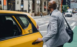 man hailing cab